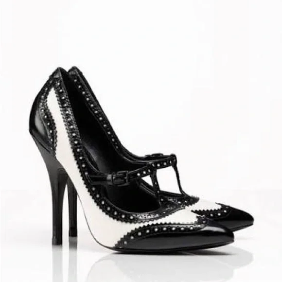 Tory Burch Black and White Heels - Picture 5 of 6